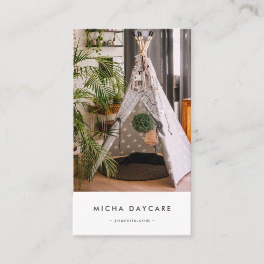 Moderne Kinderopvang Babysitter Kinderopvang Visitekaartje (Voorkant)