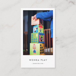 Moderne kinderopvang Babysitter Monogram Kinderkam Visitekaartje