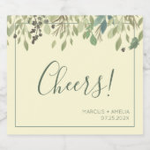 Moderne kinderwagen- en eucalyptuswedstrijdlabel sparkling wijnetiket (Enkel label)