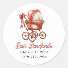 Moderne kinderwagen Merry Little Christmas Baby sh Ronde Sticker