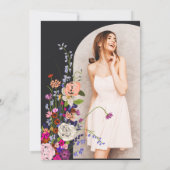 Moderne kische wilde bloemen afstuderen met script kaart (Achterkant)