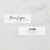 Moderne klant bedankt handgeschreven script Logo Mini Visitekaartje (Voorkant / Achterkant)