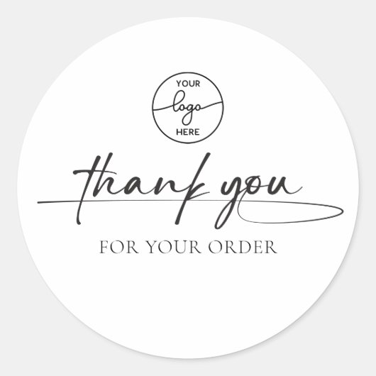 Moderne klant bedankt handgeschreven script Logo Ronde Sticker (Voorkant)