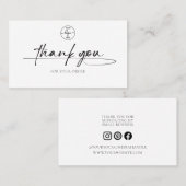 Moderne klant bedankt handgeschreven script Logo Visitekaartje (Voorkant / Achterkant)