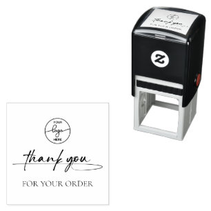 Moderne klant bedankt handgeschreven script Logo Zelfinktende Stempel