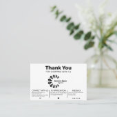 Moderne klant bedankt visitekaartje (Staand voorkant)