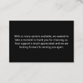 Moderne klant bedankt visitekaartje (Achterkant)