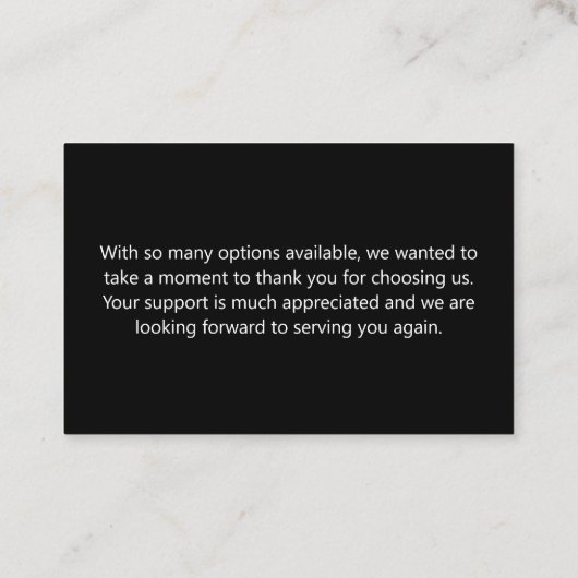 Moderne klant bedankt visitekaartje (Achterkant)