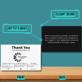 Moderne klant bedankt visitekaartje