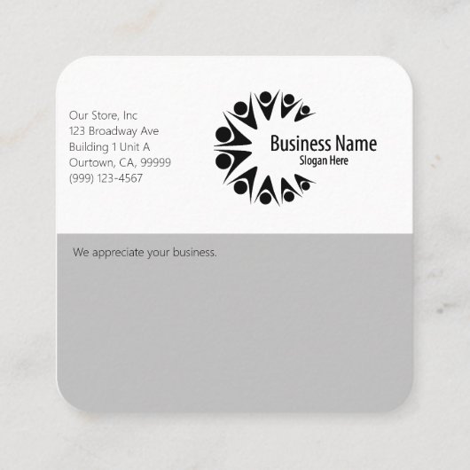 Moderne Klant Dank u Visitekaartje vierkant (Achterkant)