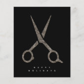 moderne KLANT-glitterschaar Hairdresser-kaart (Voorkant)