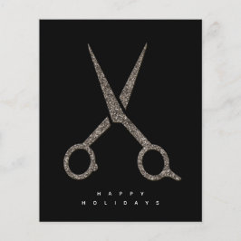 moderne KLANT-glitterschaar Hairdresser-kaart