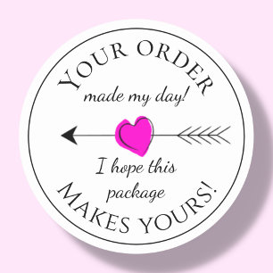 Moderne klantenbestelling Hartelijk dank voor labe Ronde Sticker