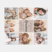 Moderne KLANTTEKST Familie Grandma Photo Collage Fleece Deken (Voorkant (Horizontaal))