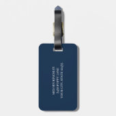 Moderne klaproosprint met roze monogram bagagelabel (Achterkant verticaal)
