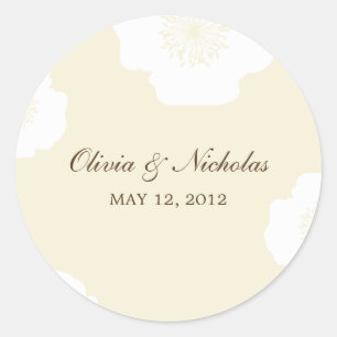 Moderne klaprozen gunst Stickers - amandel