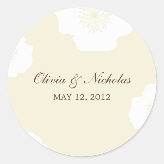 Moderne klaprozen gunst Stickers - amandel (Voorkant)