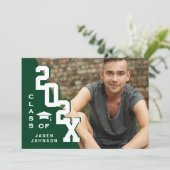 Moderne klas van 2023 afstudeerfoto afstudeerfeest kaart (Staand voorkant)