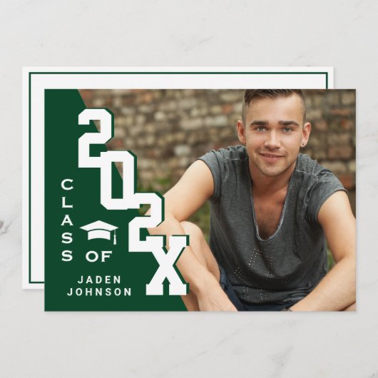 Moderne klas van 2023 afstudeerfoto afstudeerfeest kaart (Voorkant / Achterkant)