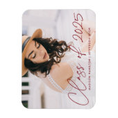 Moderne Klas van 2025 Bourgondië Script Afstuderen Magneet (Verticaal)