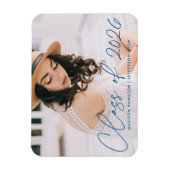 Moderne Klas van 2026 Blauwe Script Afstudeerfeest Magneet (Verticaal)