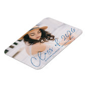 Moderne Klas van 2026 Blauwe Script Afstudeerfeest Magneet (Linkerzijde)