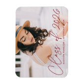 Moderne Klas van 2026 Bourgondiër Schrift Afstudee Magneet (Verticaal)