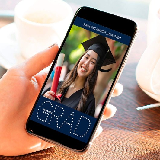 Moderne klas van 2026 foto afstudeer aankondiging