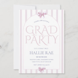 Moderne Klas van 2026 Roze Strik Afstudeerfeest  Kaart