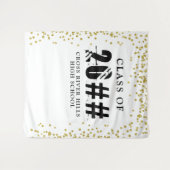 Moderne KLAS VAN 20XX Gouden Confetti Foto Achterg Wandkleed (Voorkant (horizontaal))