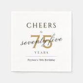 Moderne klasgenoten tot 75 jaar verjaardagsfeest servet (Voorkant)