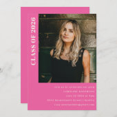 Moderne klasse 2023: Hot-roze fotograafpartij Kaart (Voorkant / Achterkant)