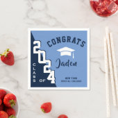 Moderne klasse 2023 Navy Blue Graduation Party Servet (Insitu)