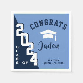 Moderne klasse 2023 Navy Blue Graduation Party Servet