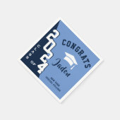 Moderne klasse 2023 Navy Blue Graduation Party Servet (Hoek)