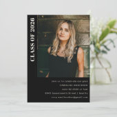 Moderne klasse 2023: zwarte fotograafpartij kaart (Staand voorkant)