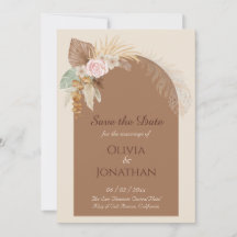 Moderne klasse Boho rustiek Beige Bruin Save The D