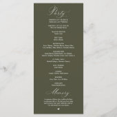 Moderne Klasse Elegante Trouwceremonie Programmakaart (Achterkant)