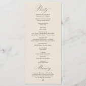 Moderne Klasse Elegante Trouwceremonie Programmakaart (Achterkant)