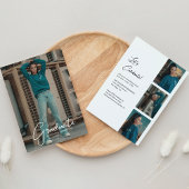 Moderne Klasse Foto Strip Script Afstudeerfeest Kaart