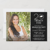 Moderne Klasse Jaar Typografie Foto Afstudeerder P Kaart (Voorkant)