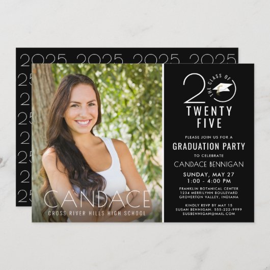 Moderne Klasse Jaar Typografie Foto Afstudeerder P Kaart (Voorkant / Achterkant)