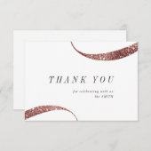 Moderne klasse minimalist glanzend roze goud bedankkaart (Voorkant / Achterkant)