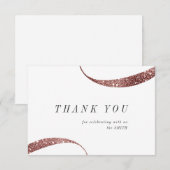 Moderne klasse minimalist roze gouden glans bedankkaart (Voorkant / Achterkant)