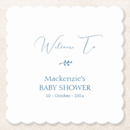 Moderne Klasse Minimalistische Baby Shower Kartonnen Onderzetters