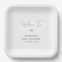 Moderne Klasse Minimalistische Baby Shower Papieren Bordje