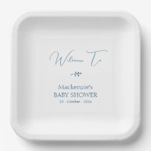 Moderne Klasse Minimalistische Baby Shower Papieren Bordje
