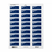 Moderne Klasse Navy Blauwe Bloemrijke Kant RSVP Etiket (Full Sheet)