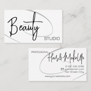 Moderne Klasse Professionele Haarstudio Zwart Wit Visitekaartje