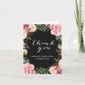 Moderne Klasse Roze Bloemenkrans Bedankt (Voorkant)